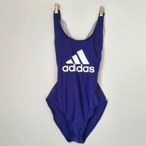 Adidas Navy Blue Women's Criss Cross Back Swimsuit - Size M